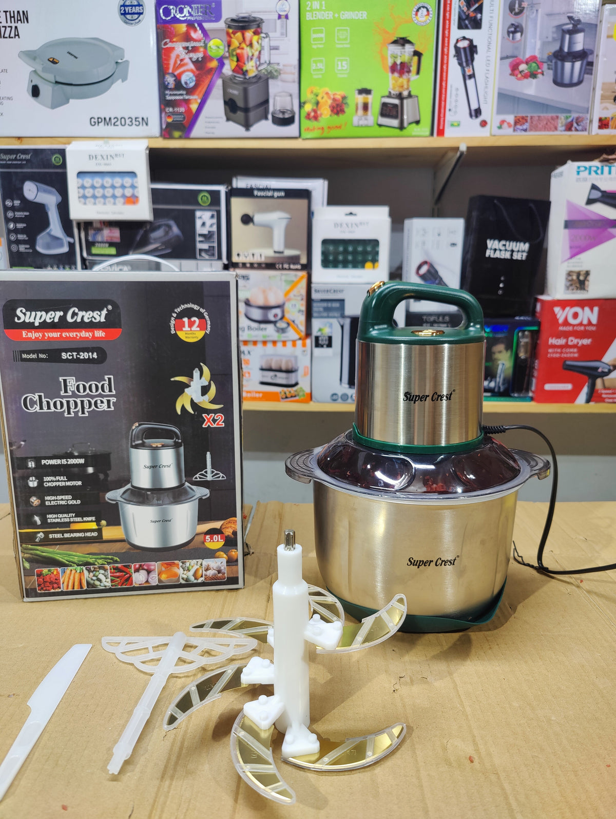Super Crest 5L Meat Chopper with 6 Blades 2 Speed Level