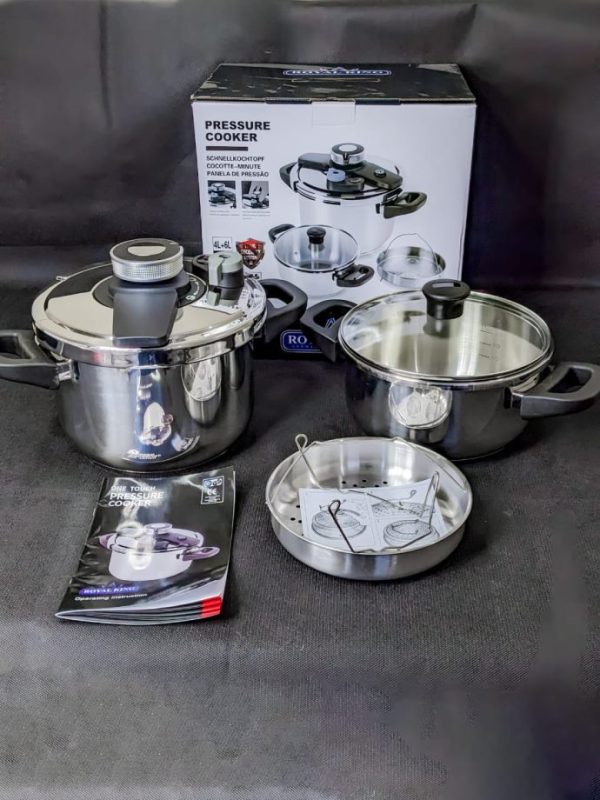 Royal King 3 in 1 Stainless Steel Automatic Pressure Cooker - 4L + 6L