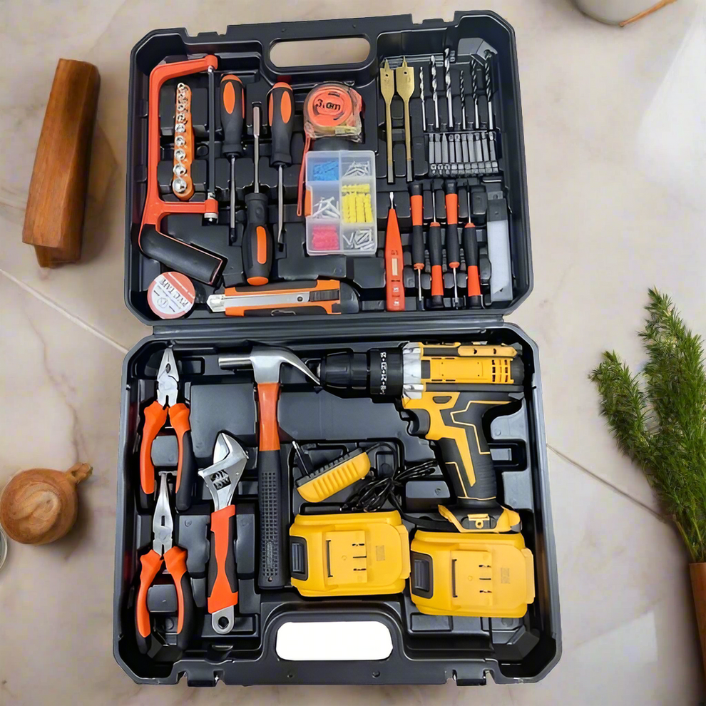 Imported 117pcs Cordless Screwdriver & Power Tool Set with Storage Case