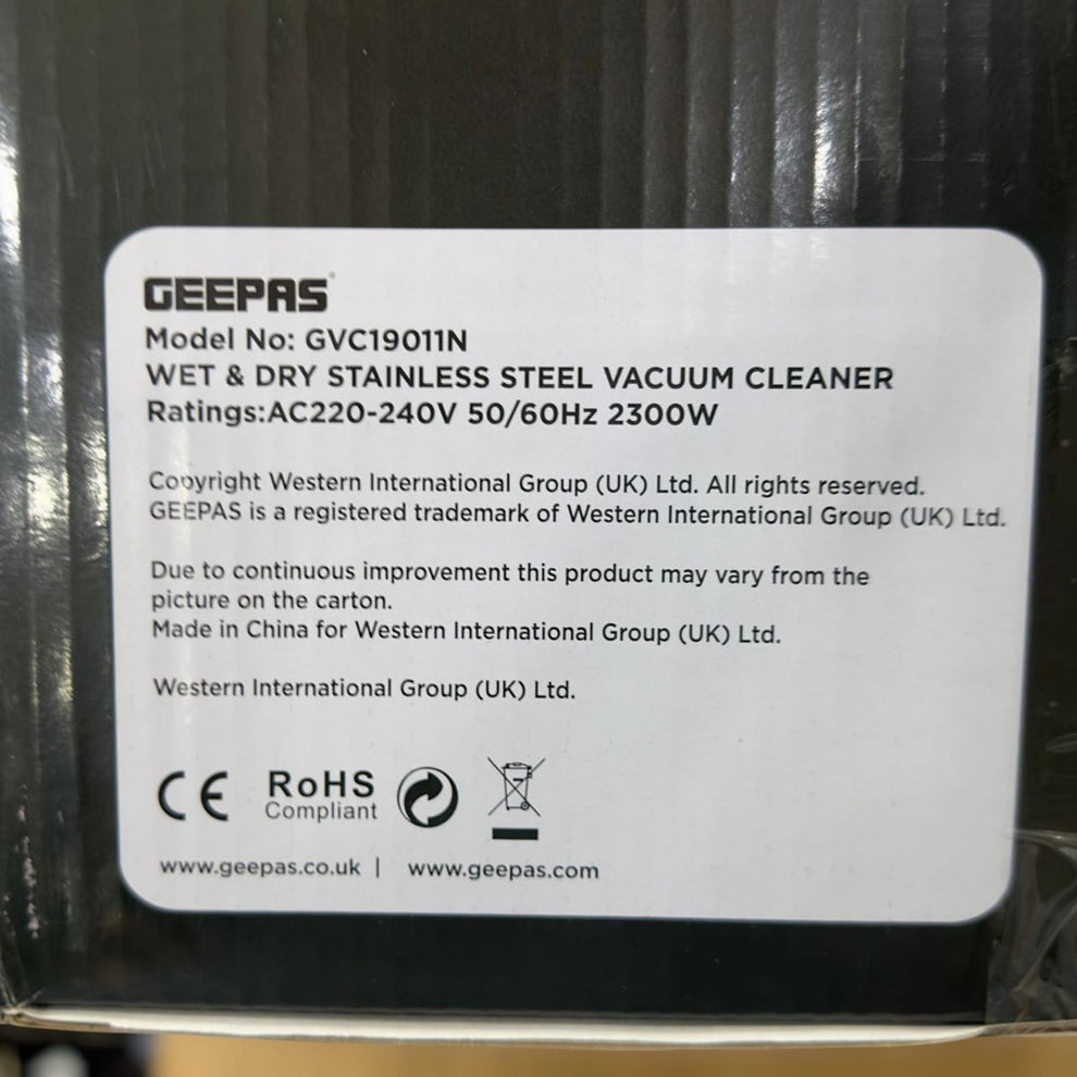 Geepas 25L Wet & Dry Vacuum Cleaner & Blower GVC 19011